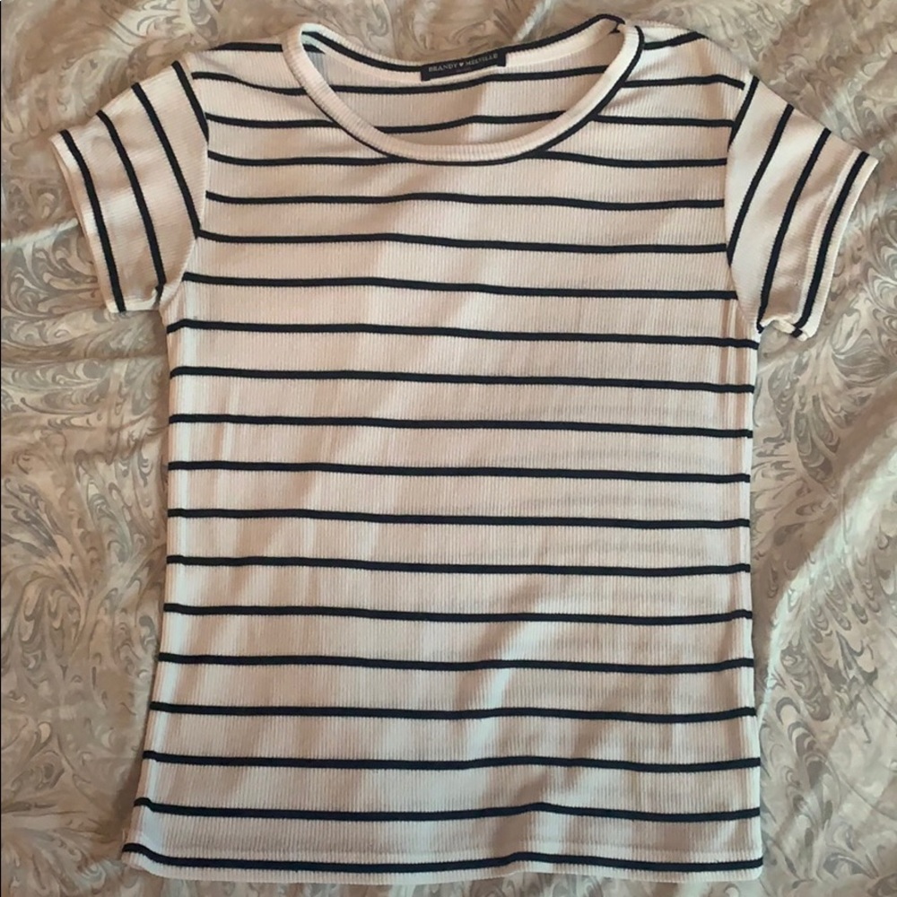 Black and white striped top